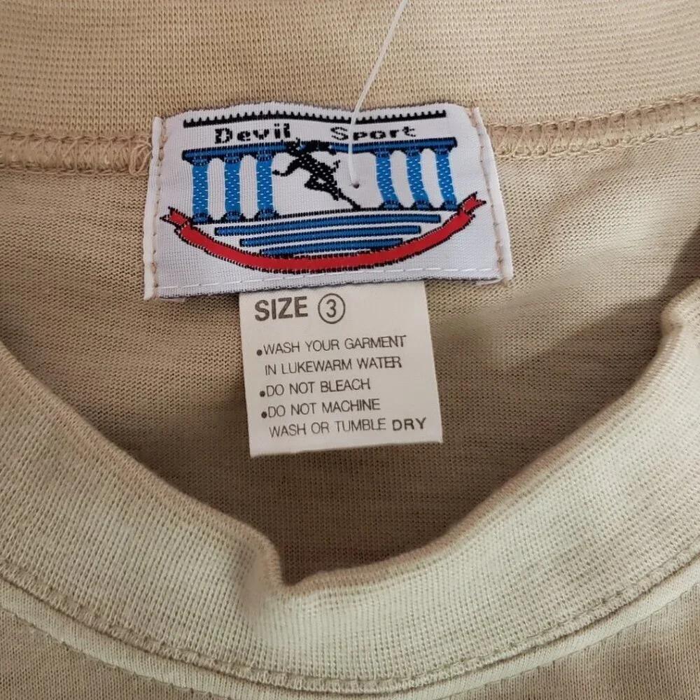 Devil Sport Classic Concours Graphic Tee Short Sleeve Cotton T-Shirt Tan  Size 3 - Picture 5 of 6
